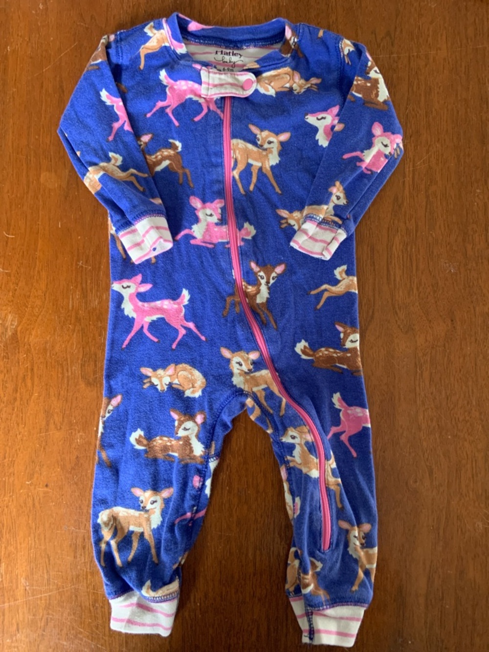 🫐3/$30 Hatley Organic Royal Blue Deer Print Pajamas size 6-9m